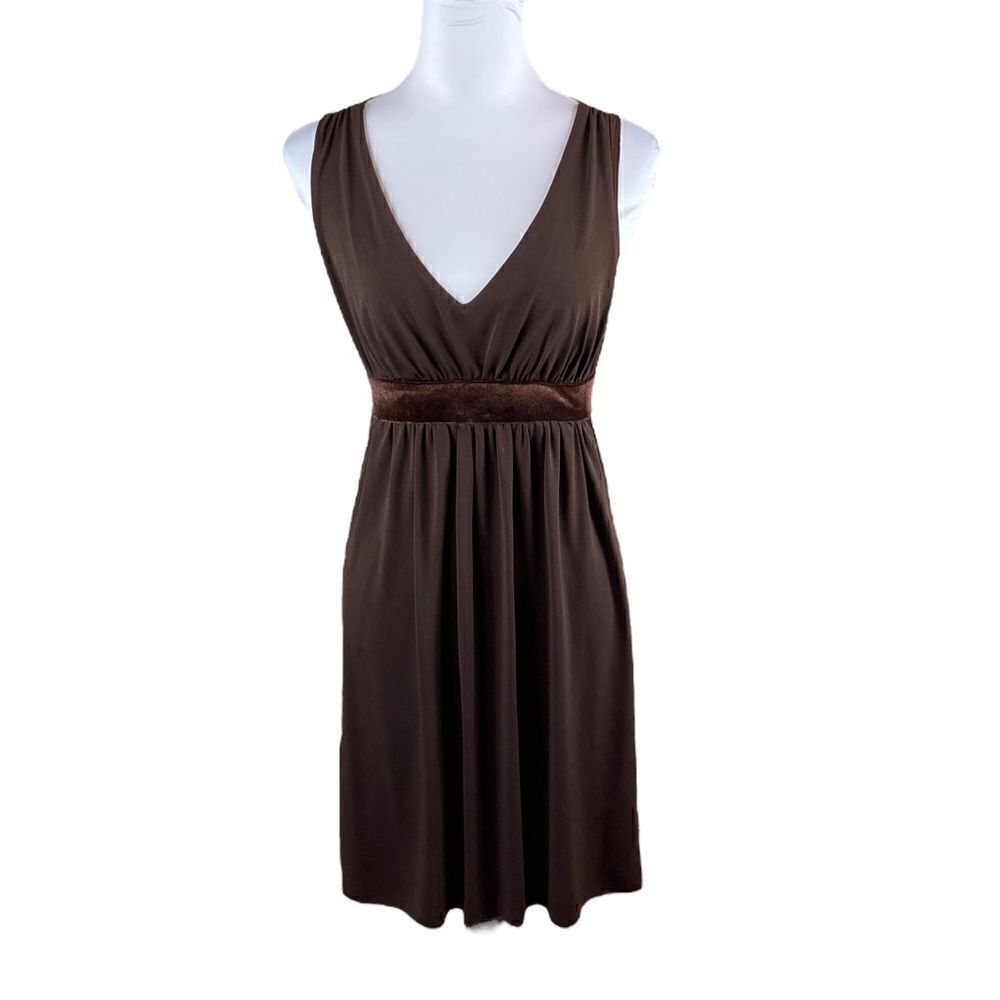 ‎Peep Studio Brown Sleeveless Dress With Contrast At Waist, Size S